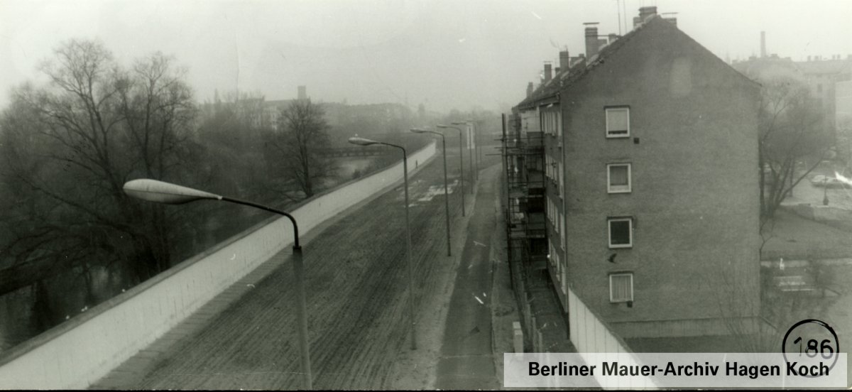 Grenzstreifen entlang der Lohmühlenstraße in der 1980er Jahren
