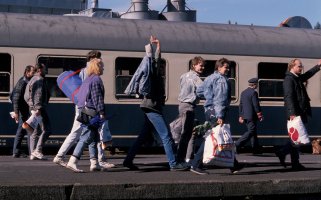 Ankunft von DDR-Flüchtlingen in Ahlsfeld, Oktober 1989