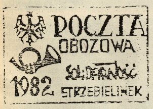 Untergrundstempel der &#8222;Solidarnosc" aus dem Internierungslager in Strzebielinek bei Danzig
