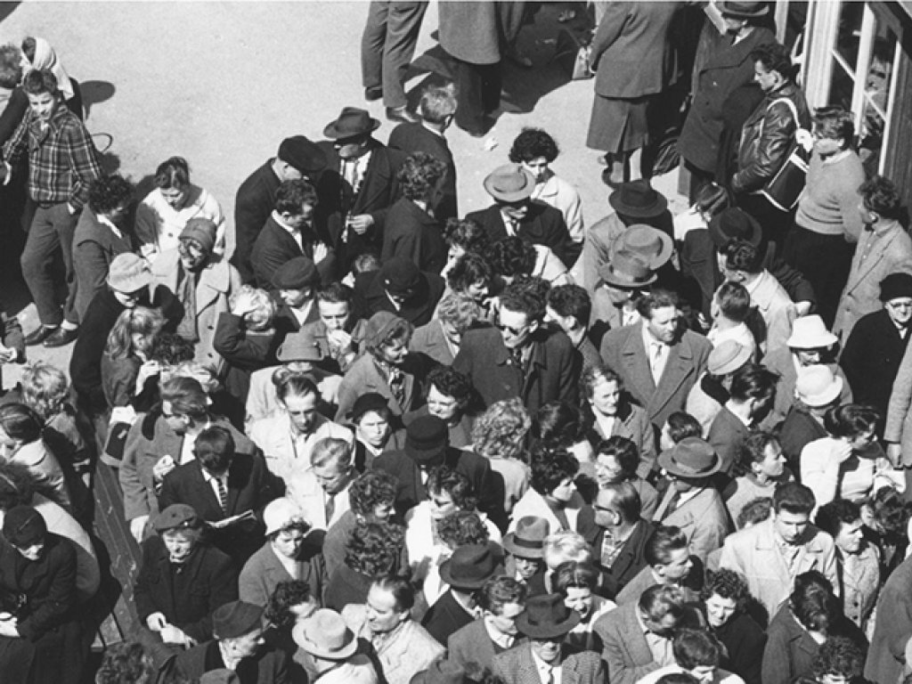 DDR-Flüchtlinge im West-Berliner Notaufnahmelager Marienfelde; Aufnahme April 1960