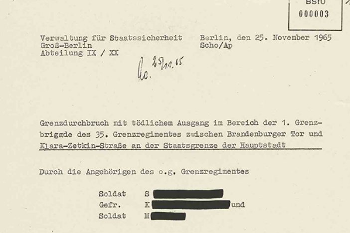 Heinz Sokolowski: MfS-Bericht über den Fluchtversuch von Heinz Sokolowski MfS-Bericht über den Fluchtversuch von Heinz Sokolowski