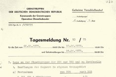 Tagesmeldung der DDR-Grenztruppen über den Fluchtversuch von Herbert Halli, 4. April 1975