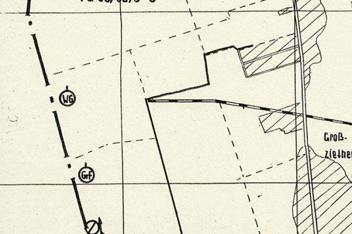 Tatortskizze der DDR-Grenztruppen zum Fluchtversuch von Horst Kullack, 31. Dezember 1971 Tatortskizze der DDR-Grenztruppen zum Fluchtversuch von Horst Kullack, 31. Dezember 1971