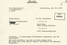 Protokoll der gerichtlichen Vernehmung von Rolf-Dieter Kabelitz, 15. Januar 1971