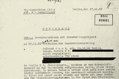 Protokoll der Ost-Berliner Volkspolizei über den Fluchtversuch von Otfried Reck, 27. November 1962