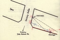 Tatortskizze des MfS zum Fluchtversuch von Werner Probst, 14. Oktober 1961