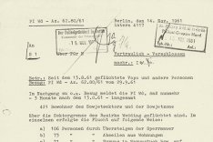 Bericht der West-Berliner Polizei über den Fluchtversuch von Olga Segler, 14. November 1961