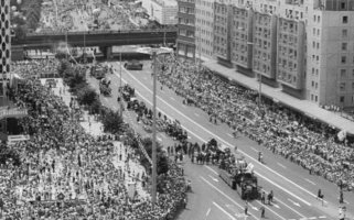 Großer Festumzug in Ost-Berlin zum 750-jährigen Bestehen Berlins; Aufnahme 4. Juli 1987