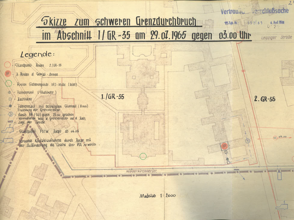 „Skizze zum schweren Grenzdurchbruch“ der Familie Holzapfel