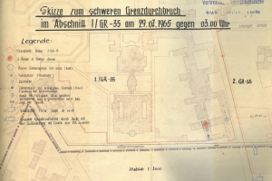 &bdquo;Skizze zum schweren Grenzdurchbruch&ldquo; der Familie Holzapfel