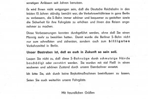 Flugblatt des Reichsbahndirektor Otto Arndt