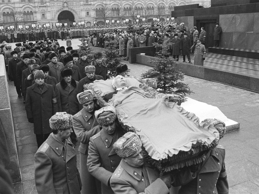 Beisetzung von Konstantin Tschernenko in Moskau, 13. März 1985 Beisetzung von Konstantin Tschernenko in Moskau, 13. März 1985