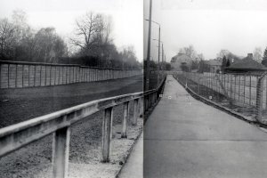 Marienetta Jirkowsky, erschossen an der Berliner Mauer: Marienetta Jirkowsky: Panorama-Aufnahme des MfS vom Todesstreifen zwischen Hohen Neuendorf und Berlin-Reinickendorf; Aufnahme 22. November 1980 (Foto: BStU)
