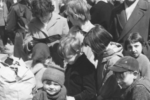 DDR-Flüchtlinge im West-Berliner Notaufnahmelager Marienfelde; Aufnahme April 1960