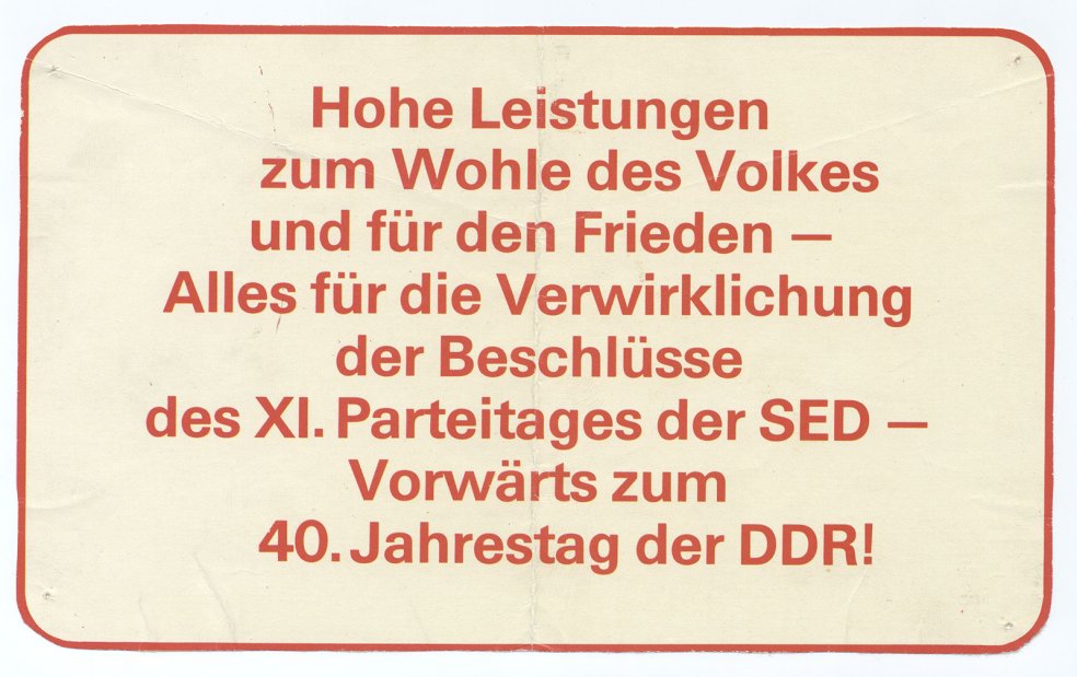The official motto:  "Ahead to the 40th  anniversary" &ndash; but unofficially there have long been fears of an economic collapse