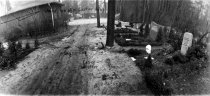 Horst Einsiedel, shot dead at the Berlin Wall: MfS photo of escape tracks at the Pankow municipal cemetery [March 15, 1973]