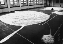 Winfried Freudenberg, fatally injured when the balloon he used to escape over the Berlin Wall crashed: The escape balloon spread out in a sports hall