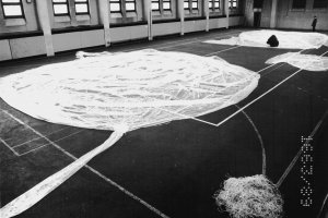 Winfried Freudenberg, fatally injured when the balloon he used to escape over the Berlin Wall crashed: The escape balloon spread out in a sports hall