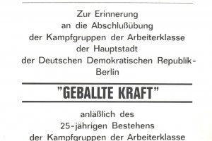 Urkunde zum 25. Jahrestag der „Kampfgruppen der Arbeiterklasse“, 17. September 1978