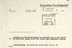Bericht der DDR-Grenztruppen über den Fluchtversuch von Klaus Kratzel, 8. August 1965