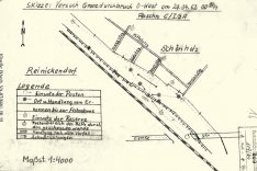 Tatortskizze der DDR-Grenzpolizei zum Fluchtversuch von Horst Frank, 29. April 1962