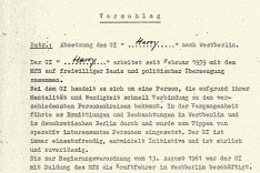 Vorschlag des MfS über den Einsatz von Werner Probst als Spitzel in West-Berlin, 14. September 1961