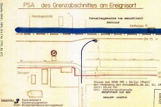 René Groß: Tatortskizze der DDR-Grenztruppen, 21. November 1986