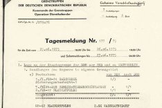 Tagesmeldung der DDR-Grenztruppen zum Fluchtversuch und zur Erschießung von Herbert Kiebler, 27. Juni 1975