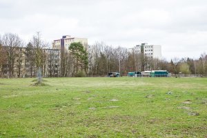 Pferdekoppel im Todesstreifen der DDR-Grenzanlagen zwischen Kleinmachnow und Berlin-Düppel; Aufnahme 2015