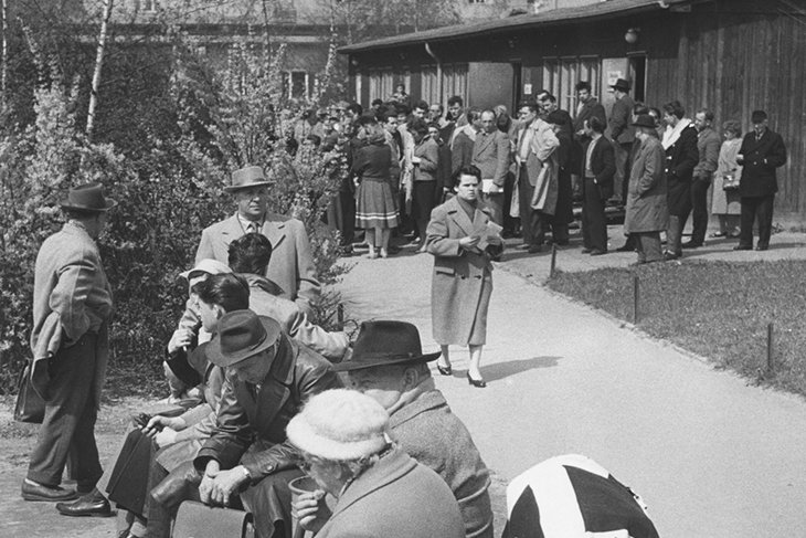 DDR-Flüchtlinge im West-Berliner Notaufnahmelager Marienfelde; Aufnahme April 1960