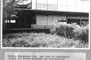 Hans-Dieter Wesa, shot dead at the Berlin Wall: West Berlin police crime site photo of the sector border at the Bornholmer Strasse S-Bahn station [Aug. 23, 1962]