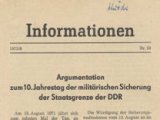 SED, Argumentation zum 10. Jahrestag der militärischen Sicherung der Staatsgrenze der DDR, 1971