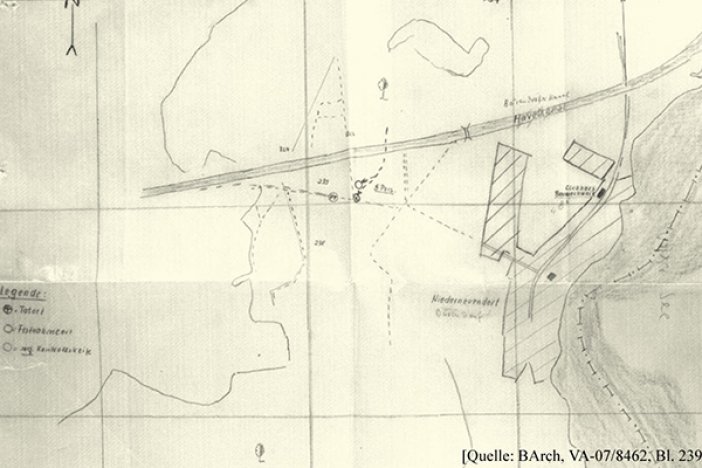 Tatortskizze der DDR-Grenztruppen zum Fluchtversuch von Peter Kreitlow, 24. Januar 1963