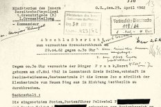 Abschlussbericht der DDR-Grenzpolizei über den Fluchtversuch von Horst Frank, 29. April 1962
