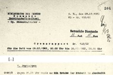 Herbert Mende: Grenzrapport des Kommandos der DDR-Bereitschaftspolizei, 9. Juli 1962