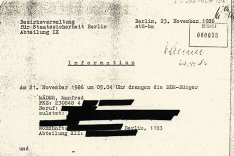 René Gross: MfS-Information zum Fluchtversuch, 23. November 1986