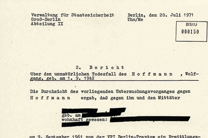 Wolfgang Hoffmann: MfS-Bericht, 20. Juli 1971 Wolfgang Hoffmann: MfS-Bericht, 20. Juli 1971