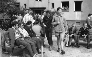 DDR-Flüchtlinge im Notaufnahmelager Marienfelde in West-Berlin; Aufnahme 13. Juli 1961