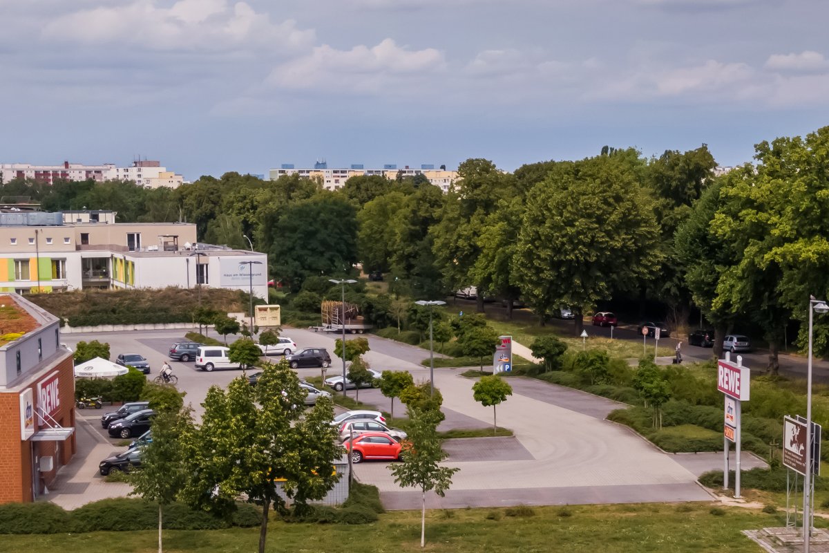 Grenzübergang Staaken/Heerstraße, Blick von der Heerstraße nach Norden