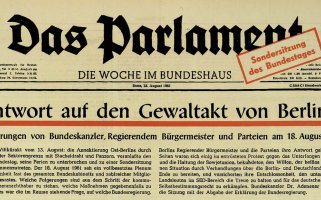 Titelseite Das Parlament vom 23. August 1961