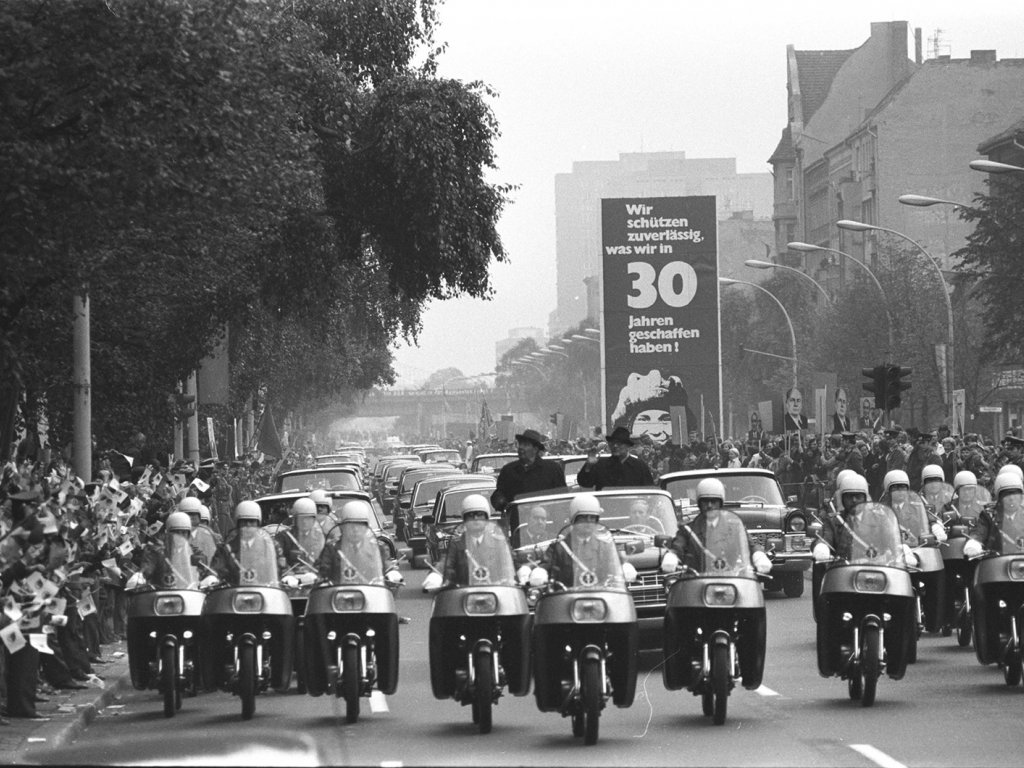 Leonid Breschnew bei seinem Staatsbesuch in der DDR, 4. Oktober 1979