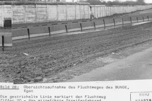 Ulrich Steinhauer, erschossen an der Berliner Mauer: MfS-Aufnahme vom Fluchtweg, den Egon B. nach der Erschießung von Ulrich Steinhauer nahm