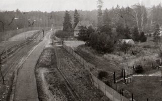 Am Teerofendamm in der Kolonie Dreilinden. Blick Richtung Norden, Aufnahme 1980er Jahre