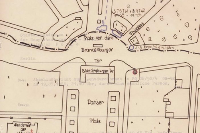 Siegfried Krug: Tatortskizze der DDR-Grenztruppen, 6. Juli 1968 Siegfried Krug: Tatortskizze der DDR-Grenztruppen, 6. Juli 1968