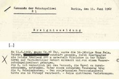 Erna Kelm: Meldung der West-Berliner Polizei, 11. Juni 1962