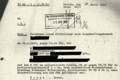 Bericht der West-Berliner Polizei über die Erschießung von Horst Frank durch DDR-Grenzposten, 30. April 1962