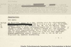 Meldung der Ost-Berliner Volkspolizei über den Fluchtversuch von Ida Siekmann, 23. August 1961
