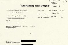 Peter Hauptmann: Protokoll der Vernehmung eines Tatzeugen durch die Potsdamer Volkspolizei, 24. April 1965