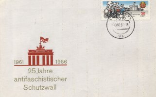 Ersttags-Briefkouvert "25 Jahrestag antifaschistischer Schutzwall"