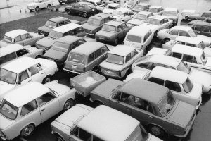 Cars left behind by GDR refugees, who had waited and saved for them for years